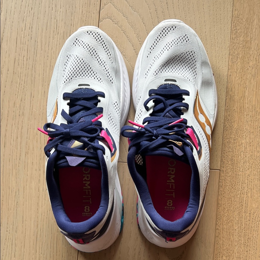 Saucony Women's White and Navy Athletic Shoes